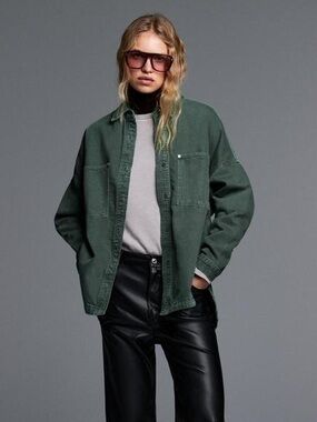 Zara Pocket Denim Over Shirt Jacket 100% cotton - M